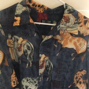 Barcode Short Sleeve Button Up Print Shirt Mens XL